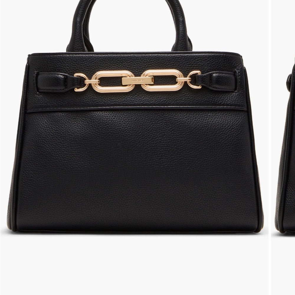 Anne Klein Black Satchel with Gold Hardware - Picture 6 of 6